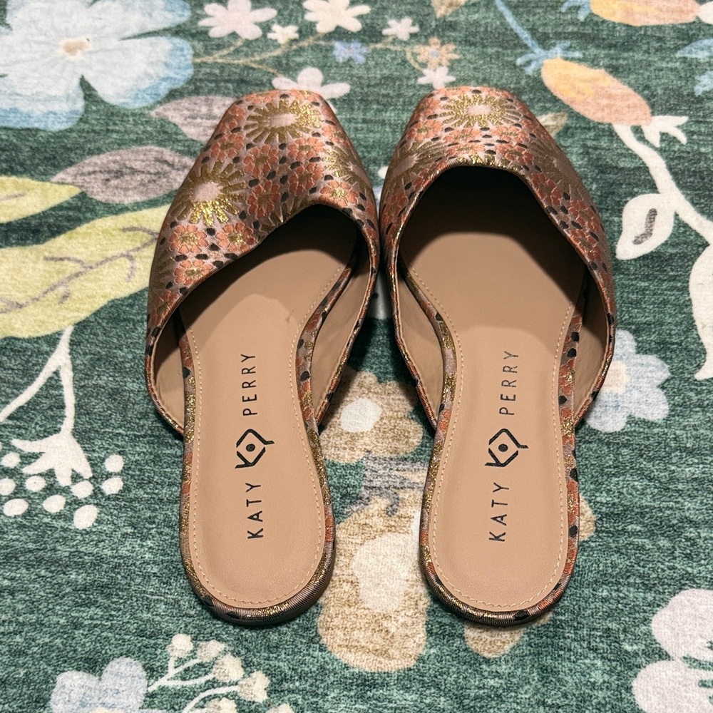 Katy Perry Collections Copper Floral Slip-On Mules - Picture 3 of 6
